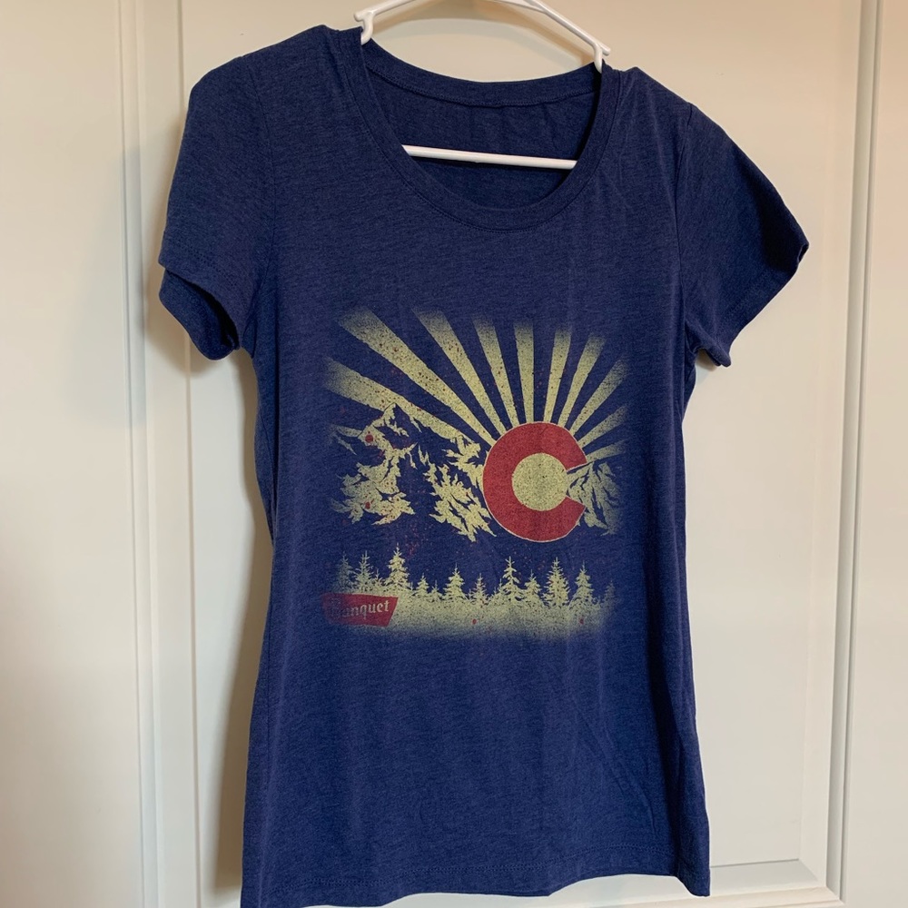 Coors Banquet Colorado Flag Sunset T Shirt